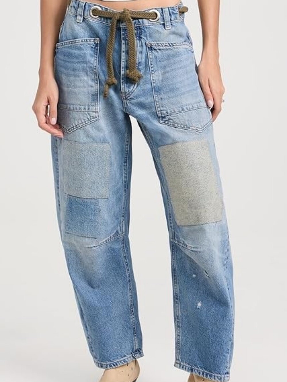Free People We The Free Moxie Low Slung Pull-On Barrel Jeans Size 29